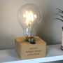 Personalised LED Bulb Wooden Table Lamp, thumbnail 2 of 5