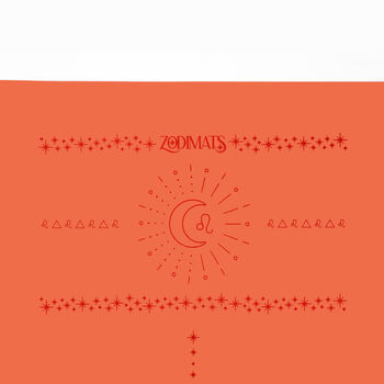 Leo Fire Sign Glowing Coral Yoga Mat, 7 of 10