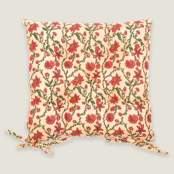Bahar Floral Seat Pad In Pink, 2 of 3