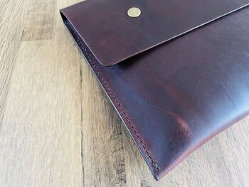 Personalised A5 Chocolate Brown Leather Travel Wallet, 7 of 9