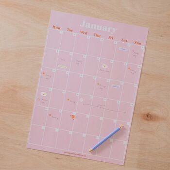 Large Monthly Wall Planner | 12 X A3 Sheets, 5 of 7