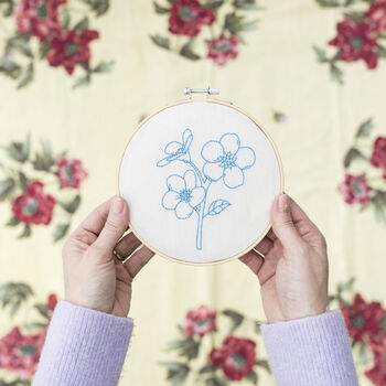 Forget Me Not Embroidery Hoop Kit, 4 of 5