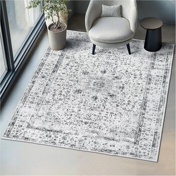 Washable Rug Living Room Carpet Oriental Short Pile Rug, 6 of 12