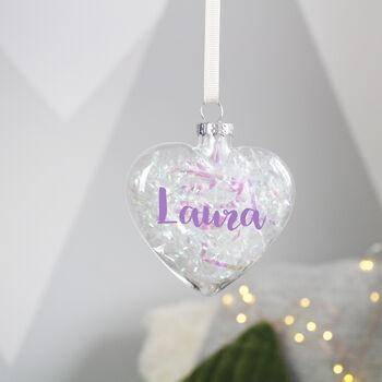 Personalised Filled Glass Bauble Christmas Decoration, 2 of 8