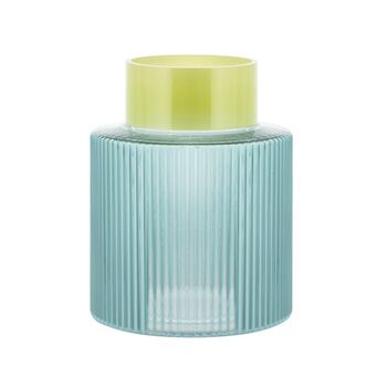 Glass Vase Groove Design Large In Two Tone Colourway, 2 of 7