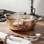 Hammered Copper Wok Pan With Brass Handles, thumbnail 5 of 7