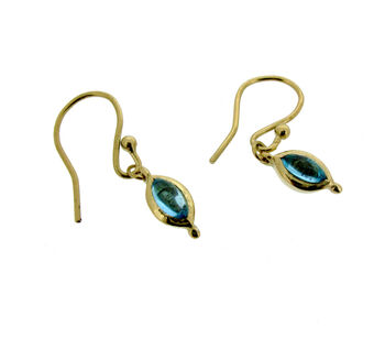 Silver Or Gold Vermeil Blue Topaz Drop Earrings, 2 of 4