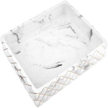Marble White Resin Vanity Decorative Tray, 2 of 7