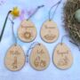 Personalised Wooden Easter Basket Tag Hare Design, thumbnail 2 of 2