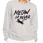Halloween Meow Or Never Sweatshirt Gift For Cat Lovers, thumbnail 1 of 2