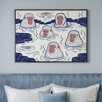 Snow Monkey Wall Art | Japanese Zen Bathroom Print, 3 of 9