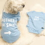 'Brother For Sale' Matching Dog Baby T Shirt Set, thumbnail 2 of 4