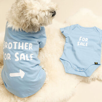 'Brother For Sale' Matching Dog Baby T Shirt Set, 2 of 4