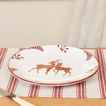 Red Reindeer Christmas Dinner Plates, 5 of 10