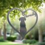 Personalised Dog Silhouette Steel Heart, thumbnail 2 of 4