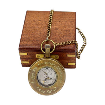 Personalised The Mayfair Mechanical Pocket Watch With Case, 6 of 11
