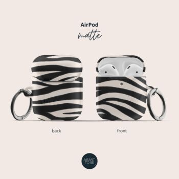 Zebra Print Air Pods Case With Keychain, 2 of 5