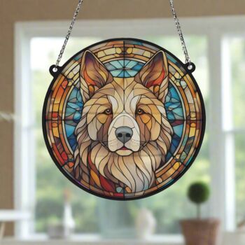 Akita Stained Glass Effect Suncatcher, 6 of 6