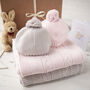 Baby Girls Pale Pink Chunky Cable Blanket, thumbnail 2 of 12