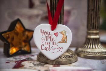 Cat Breed You Me And The Cat Ceramic Heart, 7 of 8