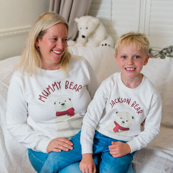 Personalised Polar Bear Matching Family Christmas Jumpers, 4 of 12