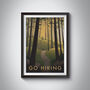 Go Hiking Travel Poster Art Print, thumbnail 1 of 8