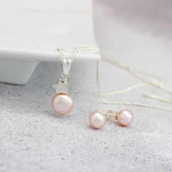 Pink Pearl Pendant With 6mm Stud Set, 2 of 11