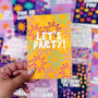 Colourful 'Let's Party!' Birthday Celebration Card, thumbnail 1 of 5