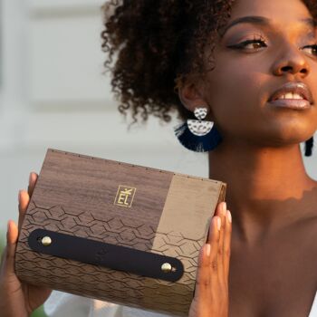 Walnut Hardwood And Leather Clutch Bag, 11 of 12