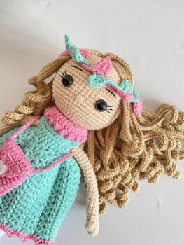 Stunning Handmade Doll With Curly Hair, 2 of 11