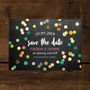 Confetti Swirl Save The Date Card Or Fridge Magnet, thumbnail 5 of 9