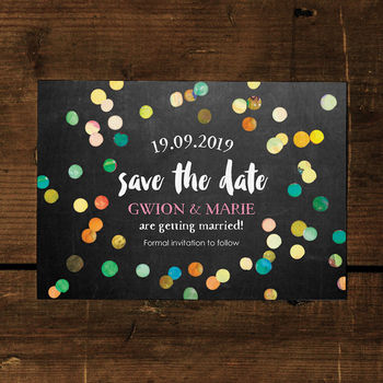 Confetti Swirl Save The Date Card Or Fridge Magnet, 5 of 11