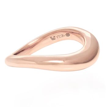 Rose Gold Vermeil Ring Wave Ethically Handmade, 5 of 7