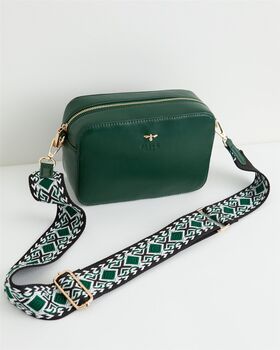 Camera Bag Green With Printed Strap, 2 of 5