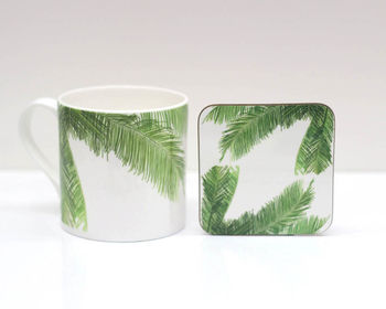 Tropical Palm Leaf Design Bone China Mug, 7 of 10