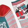 Women's Bamboo Socks Striped Christmas Cats, thumbnail 4 of 5