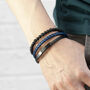 Personalised Men's Black Stone And Blue Cord Bracelet, thumbnail 3 of 5