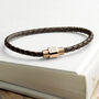 Personalised Rose Gold Plated Clasp Leather Bracelet, thumbnail 2 of 6