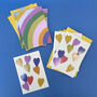 Colourful Rainbow And Hearts Blank Card Set, thumbnail 1 of 4