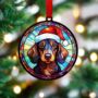 Dachshund In Santa Hat Suncatcher Decoration, thumbnail 3 of 6