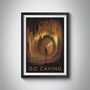 Go Caving Travel Poster Art Print, thumbnail 1 of 8