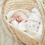 Mushroom Baby Blanket, Organic Muslin And Warm Boucle Fleece. Woodland Walk, thumbnail 2 of 12