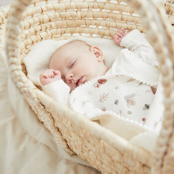 Mushroom Baby Blanket, Organic Muslin And Warm Boucle Fleece. Woodland Walk, 2 of 12