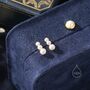 Sterling Silver Natural Pearl Trio Stud Earrings, thumbnail 6 of 11