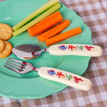 Personalised Child's Dinosaur Cutlery Set, 2 of 3