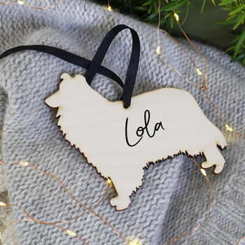 Dog Personalised Wooden Christmas Hanging Decoration, 3 of 12