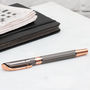 Personalised Gunmetal And Rose Gold Plated Fountain Pen, thumbnail 2 of 5