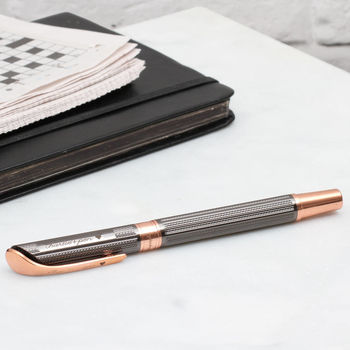 Personalised Gunmetal And Rose Gold Plated Fountain Pen, 2 of 5