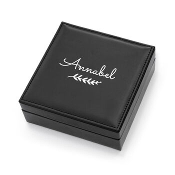 Personalised Luxury Black Square Jewellery Box, 5 of 6