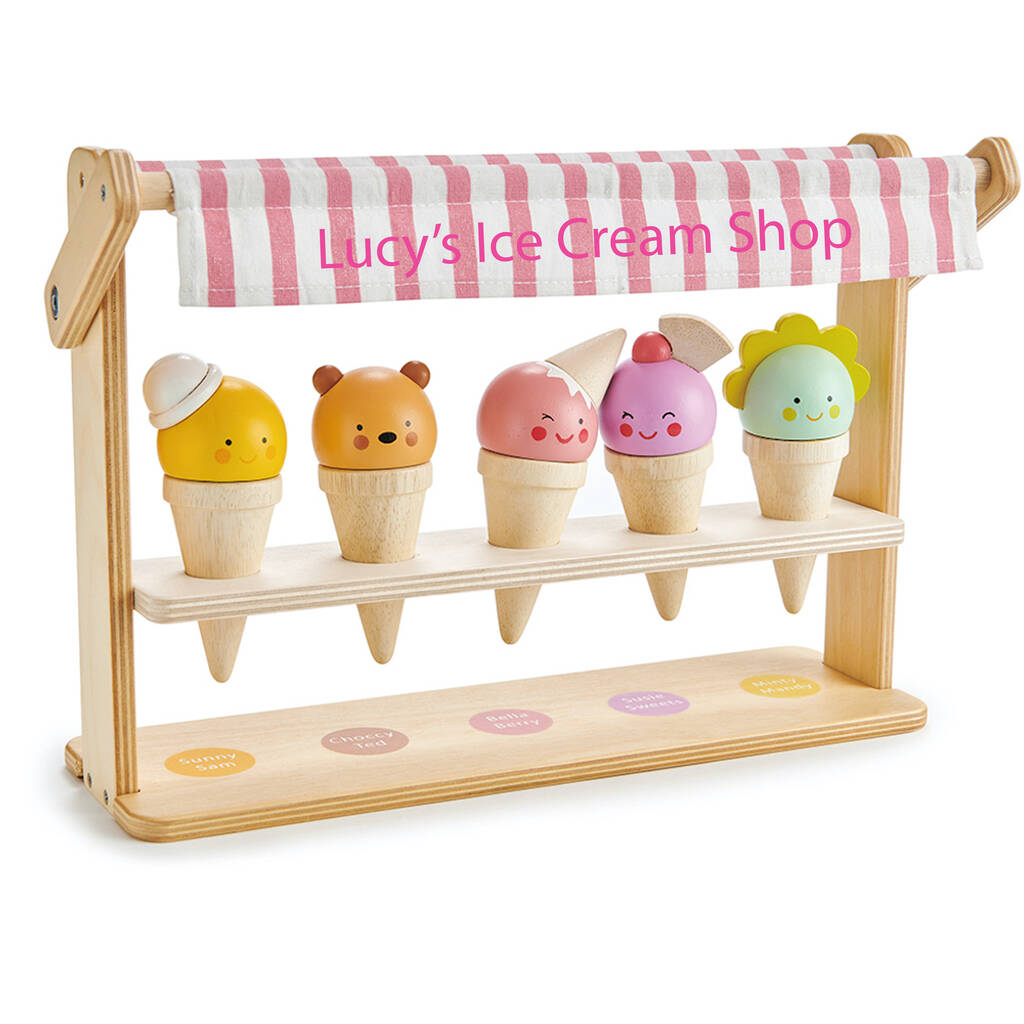 Personalised Wooden Ice Cream Shop By Lime Tree London